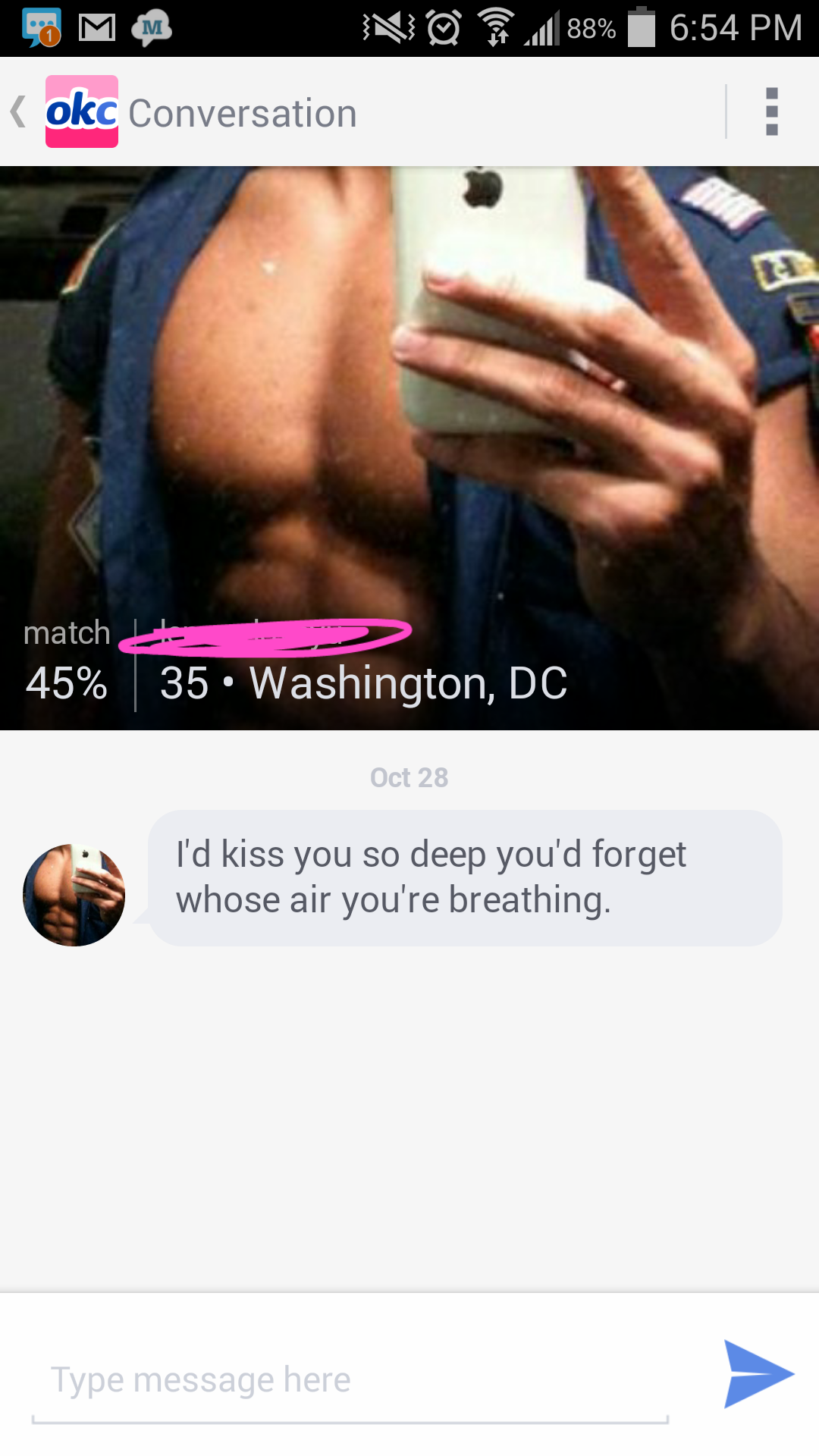 ok cupid message